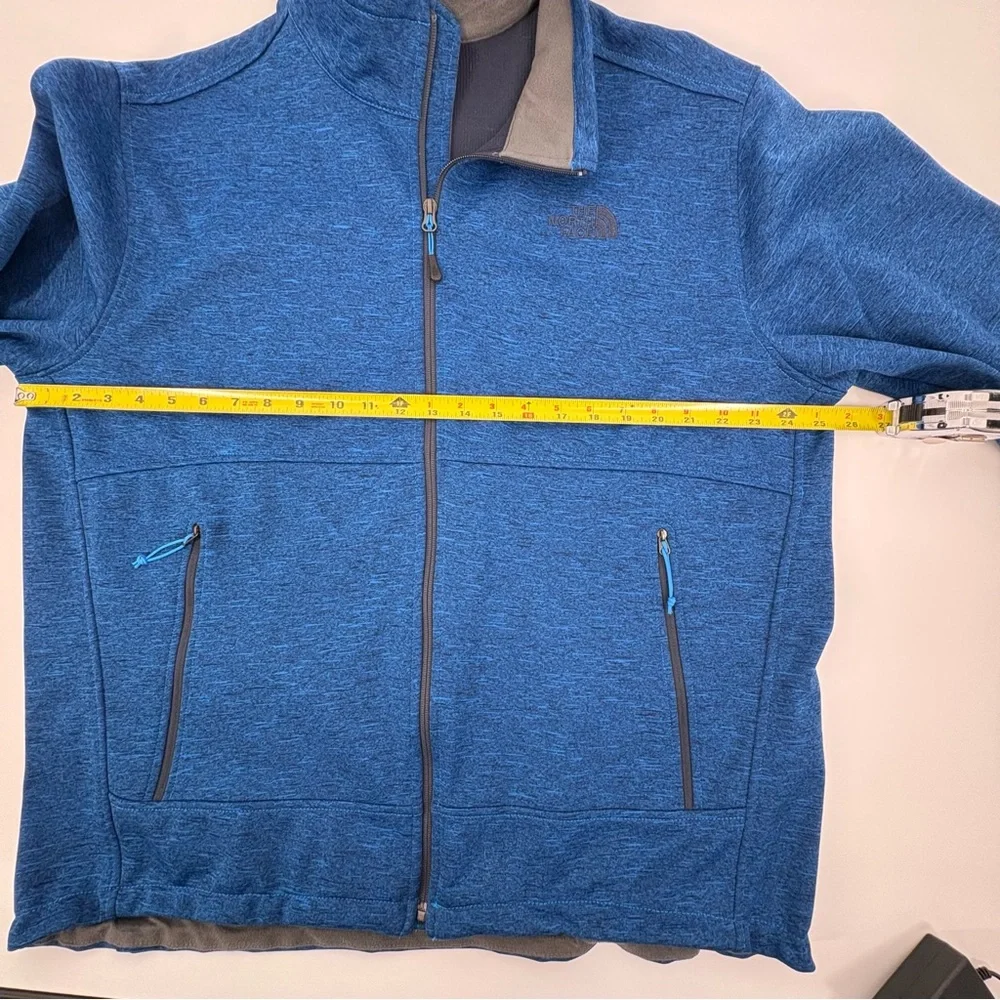The North Face Cedar Trail‎ Grid Fleece Full Zip Jacket Wind Resistant Blue Xl
